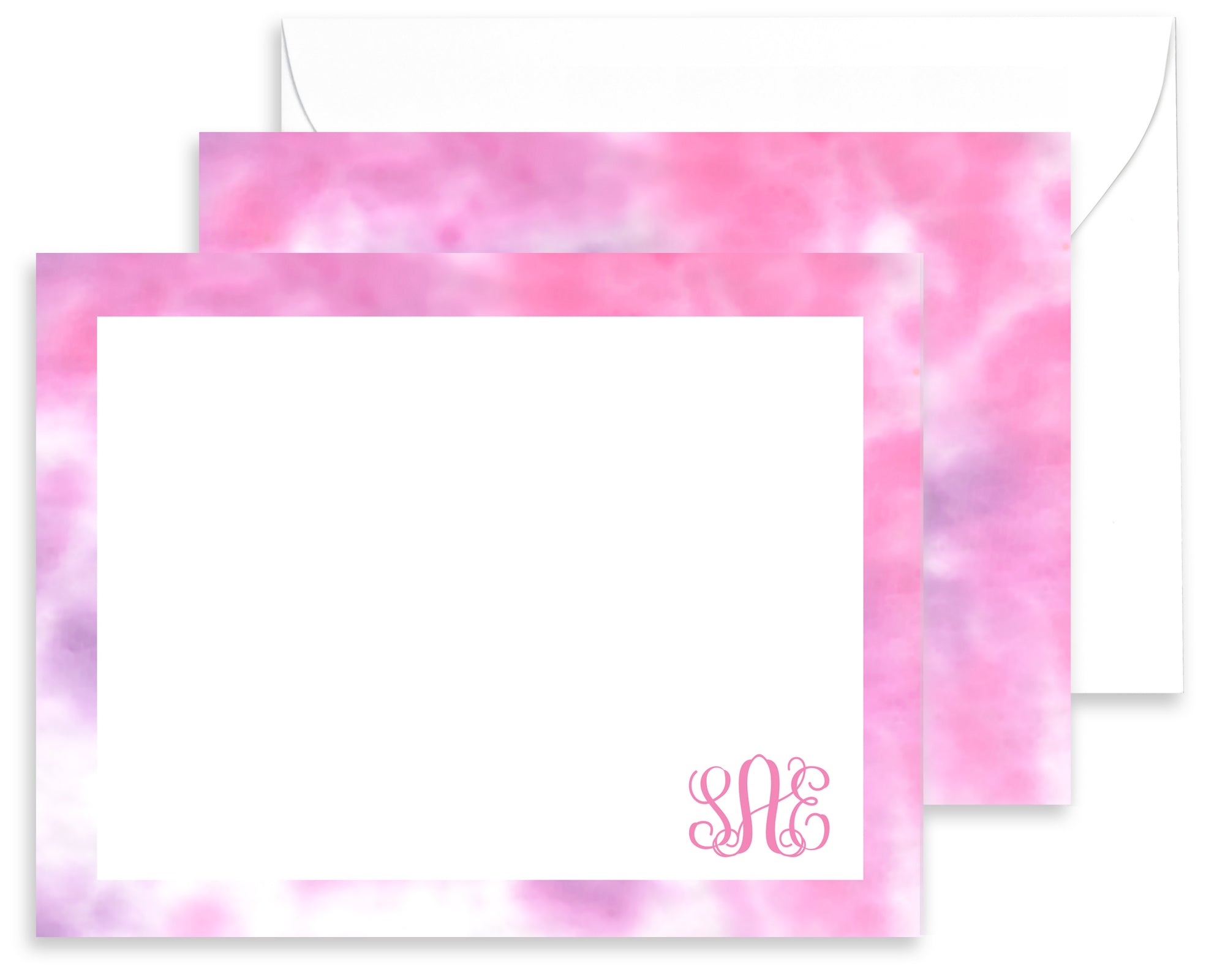 Personalized Purple & Pink Tie Dyed Stationery for Kids