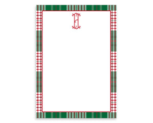 Personalized Red & Green Plaid Monogrammed Notepad