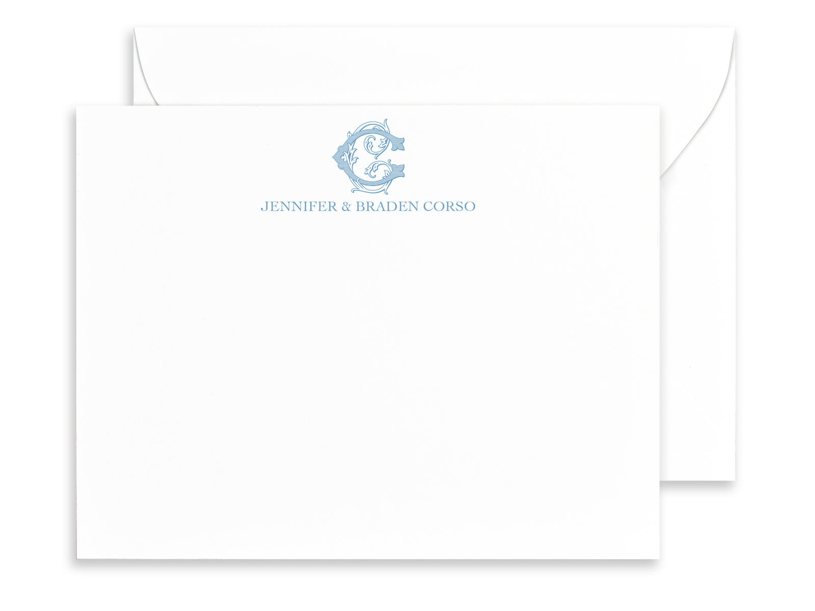 Vintage Vine Initial Monogrammed Note Cards