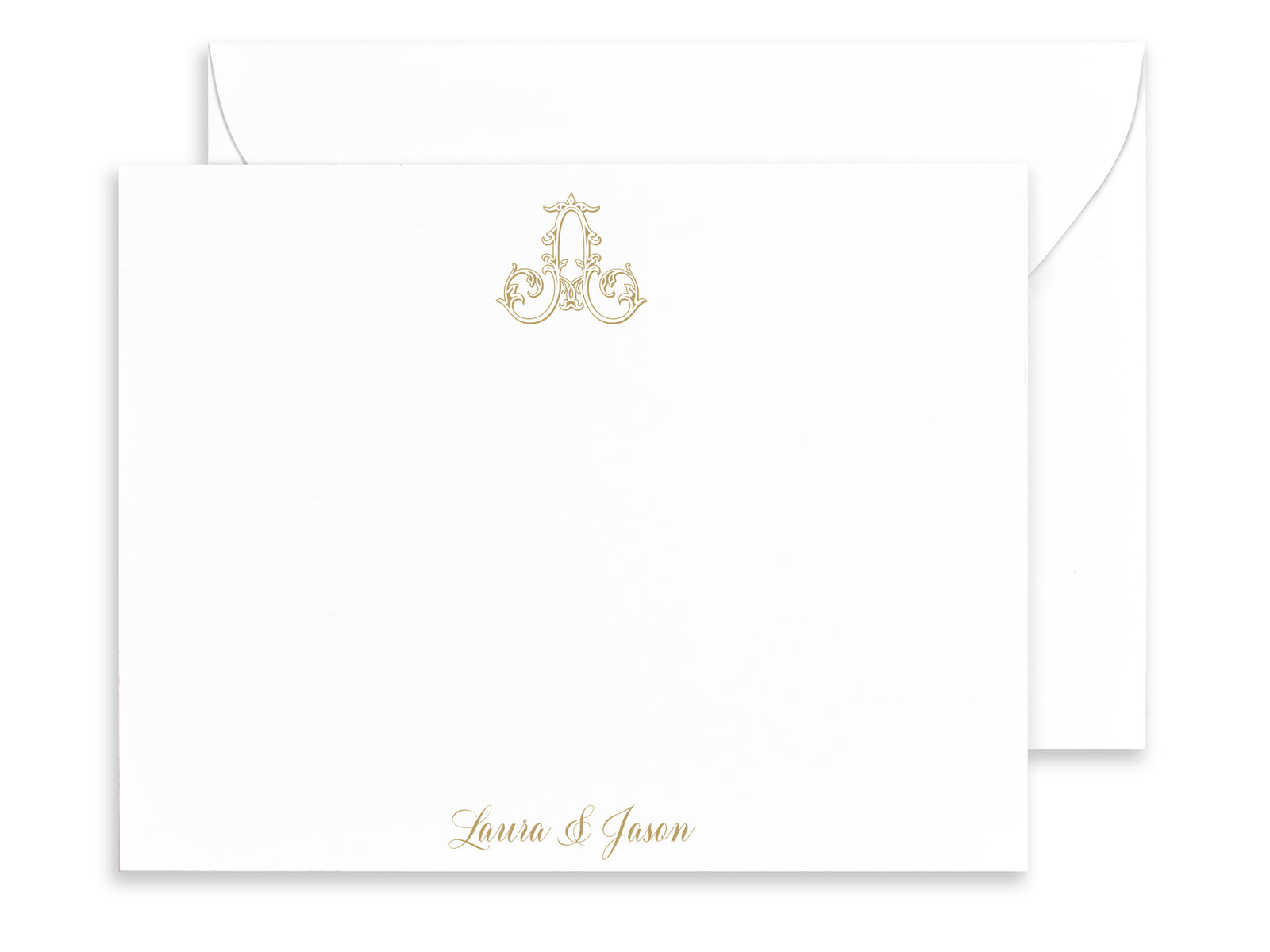 Vine Initial Monogrammed Note Cards