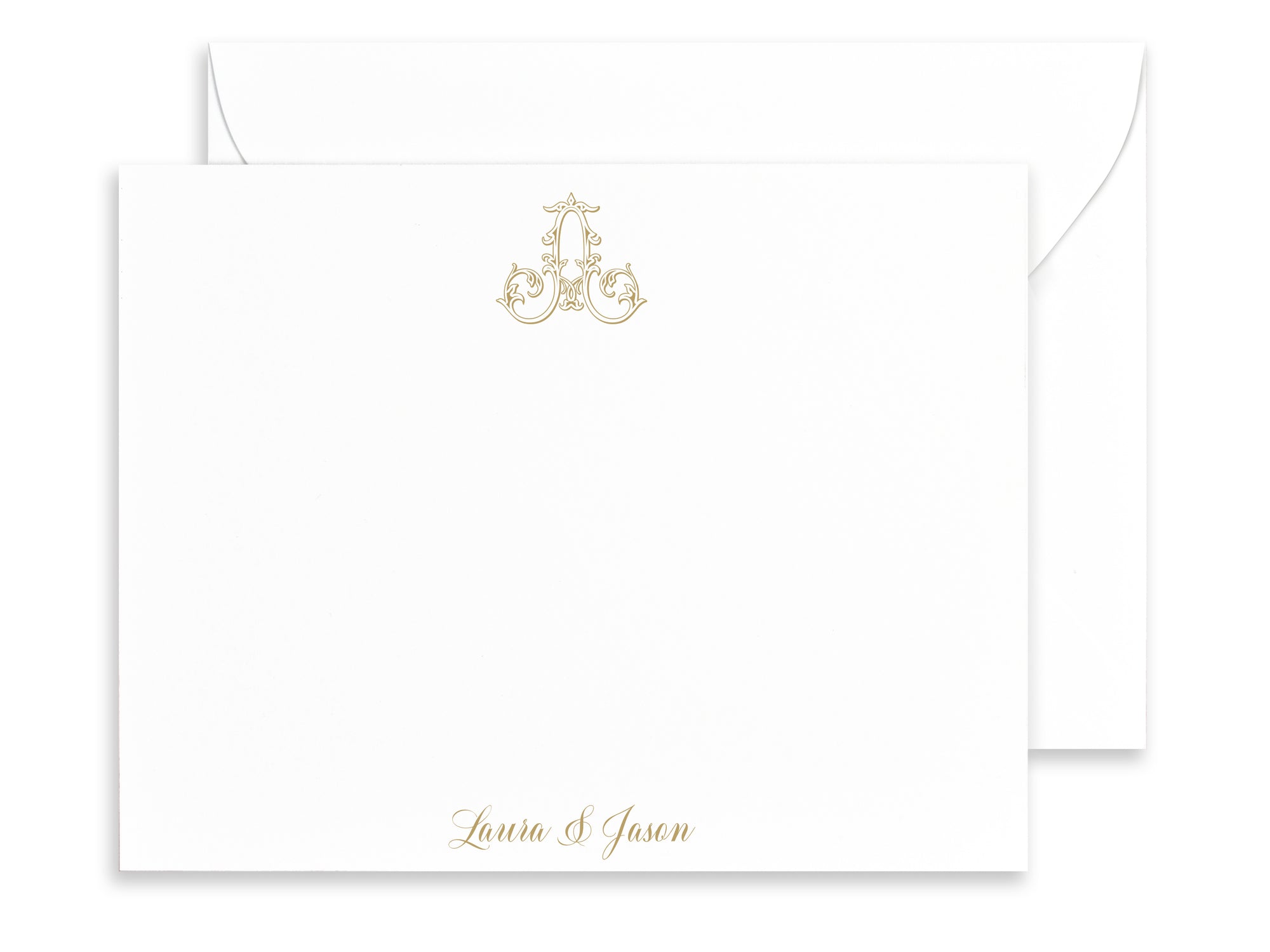 Vine Initial Monogrammed Note Cards