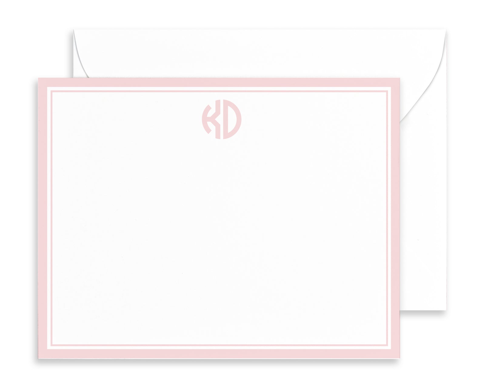 Two Letter Monogrammed Note Cards with Envelopes